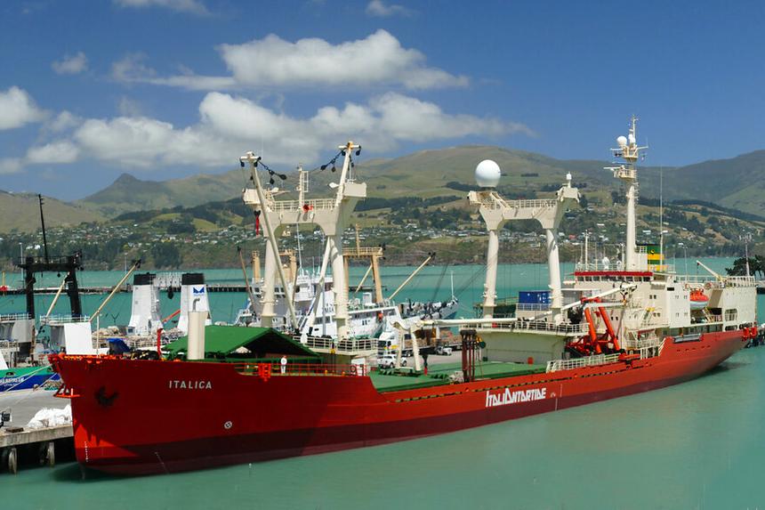 The research and survey vessel Italica alongside
